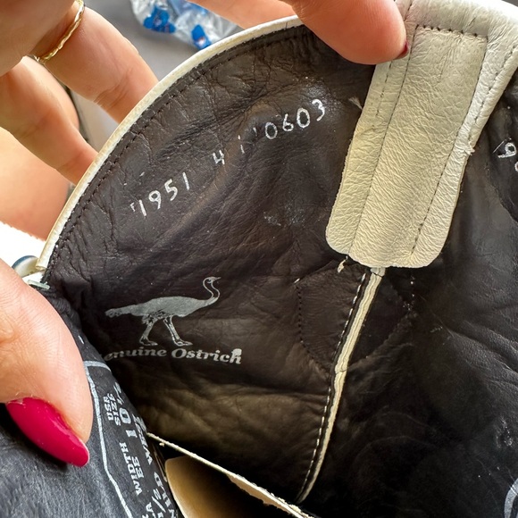 wild west boots leather 10 1/2 genuine ostrich new white cowboy - Picture 11 of 14